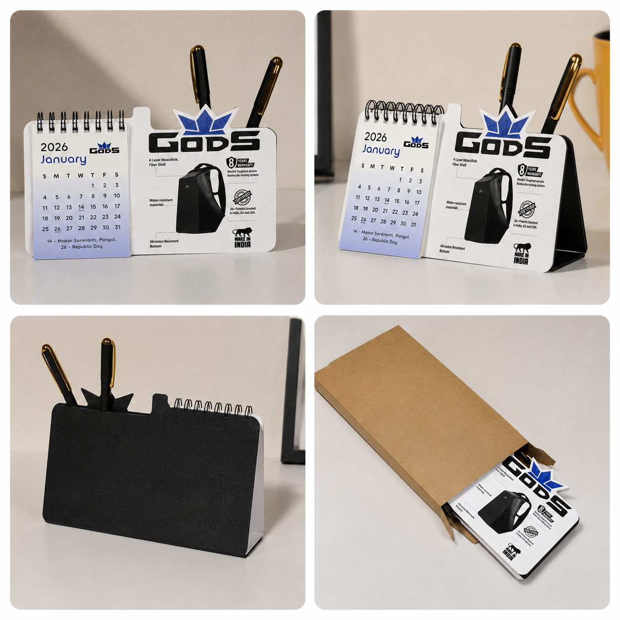 Paper Flip Calendar Desk Organizer